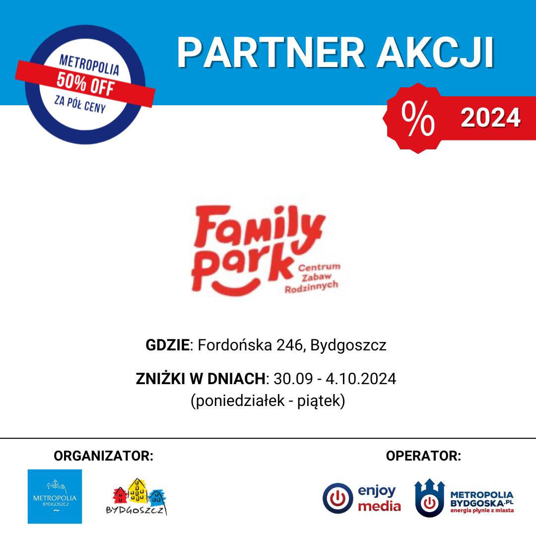 bilety za połowę ceny do Family Park Bydgoszcz